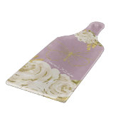 Pink Kitchenette Floral Aquarell Blume Butterfly B Schneidebrett (Ecke)