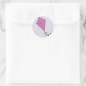Pink Kite Runder Aufkleber (Tasche)