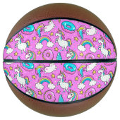 Pink Kitschy glittery lustiges Unicorn und Kitty Basketball (Vorderseite)