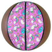 Pink Kitschy glittery lustiges Unicorn und Kitty Basketball (Vertikal)