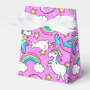 Pink Kitschy glittery lustiges Unicorn und Kitty Geschenkschachtel