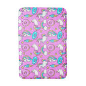 Pink Kitschy glitzerndes, lustiges Unicorn und Kit Badematte (Vorderseite Vertikal)