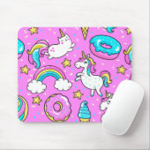 Pink Kitschy glitzerndes, lustiges Unicorn und Kit Mousepad (Mit Mouse)