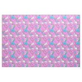 Pink Kitschy glitzerndes, lustiges Unicorn und Kit Stoff (Yard (91,4 cm))