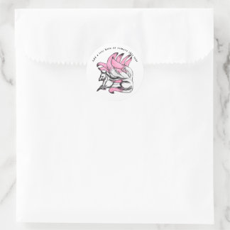 Pink Kitsune Japanese Fox Runder Aufkleber