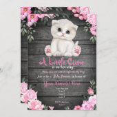 Pink Kitten Baby Dusche Einladung, rustikal Einladung (Vorne/Hinten)