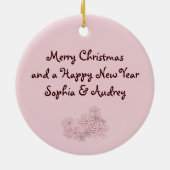 Pink Kitten Bunny Animal Friends Kinder Weihnachte Keramik Ornament (Hinten)