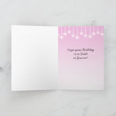 Pink Kitten Cupcake Girl's Birthday Karte (Innenseite)