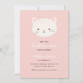 Pink Kitten Girl Birthday Einladung (Vorderseite)