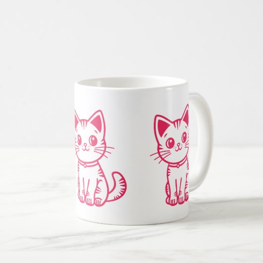Pink kitten  kaffeetasse (VorderseiteRechts)
