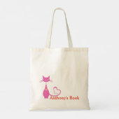 Pink Kitten Kinder die Bibliothek Tote Tasche (Rückseite)