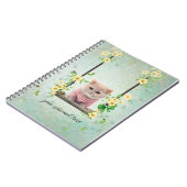 Pink Kitten Swinging Blume Vine Notebook Notizblock (Linke Seite)