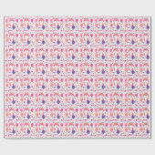 Pink Kitten und Balloons Geburtstagsgeschenke Wrap Geschenkpapier (Flach)