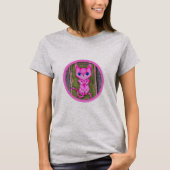 Pink kitten with long tail. T-Shirt (Vorderseite)
