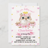 Pink Kitty Cat Birthday Einladung (Vorderseite)