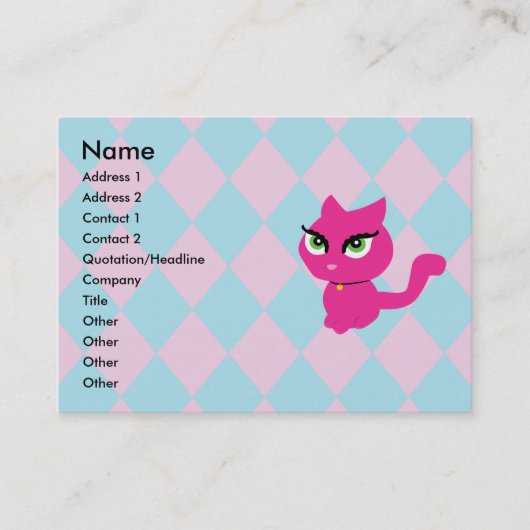 Pink Kitty Cat Business Cards Visitenkarte (Vorderseite)