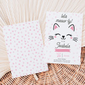 Pink Kitty Cat Geburtstag Einladung