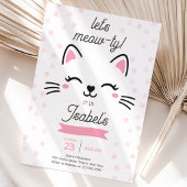 Pink Kitty Cat Geburtstag Einladung