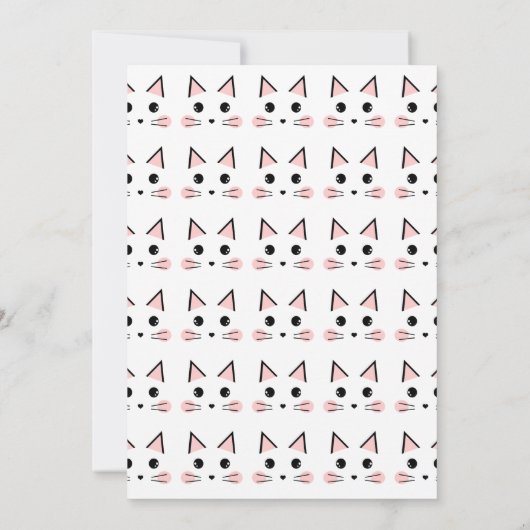 Pink Kitty Cat Geburtstag Einladung (Rückseite)