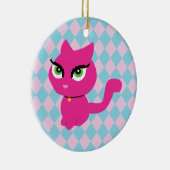 Pink Kitty Cat Keramikornament (Rechts)