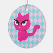 Pink Kitty Cat Keramikornament (Links)