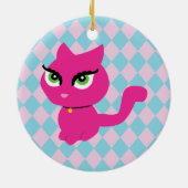 Pink Kitty Cat Keramikornament (Hinten)