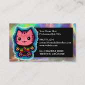 Pink Kitty Cat Kindermädchen Sitter Dog Walker Visitenkarte (Rückseite)