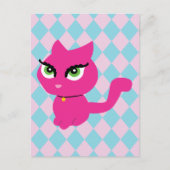 Pink Kitty Cat Postkarte (Vorderseite)