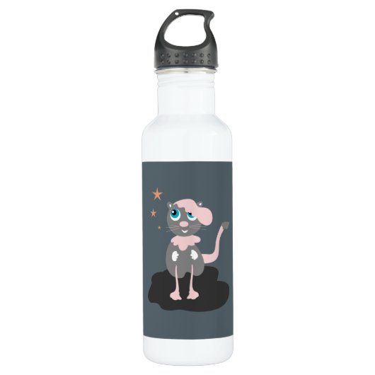 Pink Kitty Edelstahlflasche (Vorderseite)