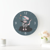 Pink Kitty Große Wanduhr (Zuhause)