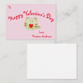 Pink Kitty Liebe Valentinstag Visitenkarte Größe Mitteilungskarte (Vorne/Hinten)