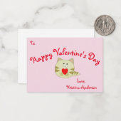 Pink Kitty Liebe Valentinstag Visitenkarte Größe Mitteilungskarte (Vorderseite/Rückseite Beispiel)