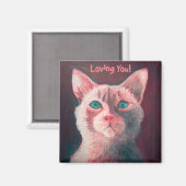 Pink Kitty Magnet (Vorderseite/Rückseite)