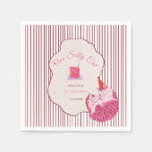 Pink Kitty Party One Silly Cat 1st Birthday Serviette (Vorderseite)