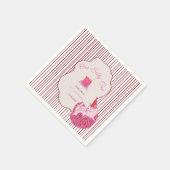 Pink Kitty Party One Silly Cat 1st Birthday Serviette (Ecke)