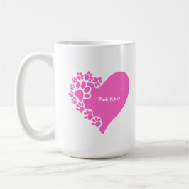 Pink Kitty paws heart mug for cat lover women Kaffeetasse