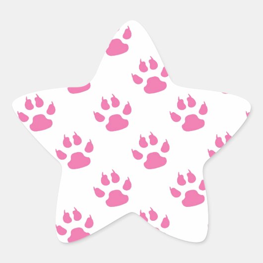Pink kitty Pfote Druckpatter Stern-Aufkleber (Vorderseite)