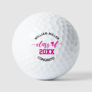 Pink-Klasse 2025 Abschluss Individuelle Name & Tex Golfball