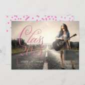 Pink-Klasse der Graduationsankündigungen 2015 Einladung (Vorne/Hinten)