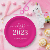 Pink-Klasse der Graduierungspartei 2023 Pappteller (Party)