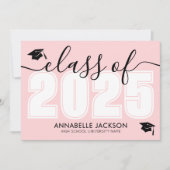 Pink-Klasse der Graduierungspartei 2025 Einladung (Vorderseite)