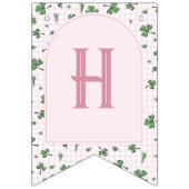 Pink Kleeblatt Happy Birthday Foto Wimpelkette (Zweite Fahne)