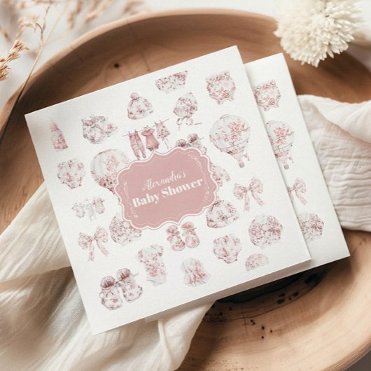 Pink Kleidung Toile De Jouy Baby Dusche Serviette