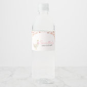 Pink Kleine Alberne Gänsedusche Wasserflaschenetikett (Vorderseite)