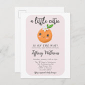 Pink Kleine Süsse Kinderdusche Einladungspostkarte (Vorne/Hinten)