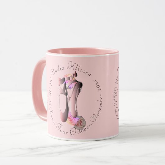 Pink Kleinere Ballerina Toe Shoe Dance Troupe Tasse (Vorderseite Links)