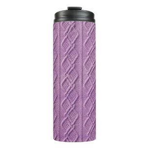 PINK KNITTED LOOK PATTERS THERMOSBECHER