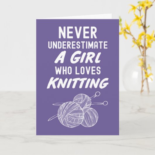 Pink Knitter Karten Handgepäckträger Wolle (Gelbe Blume)