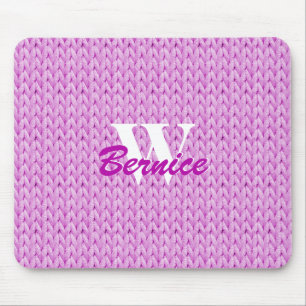 Pink Knitter Maus Pad Mit Monogramm Mousepad