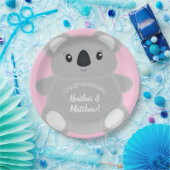 Pink Koala Bear Baby Dusche Pappteller (Party)